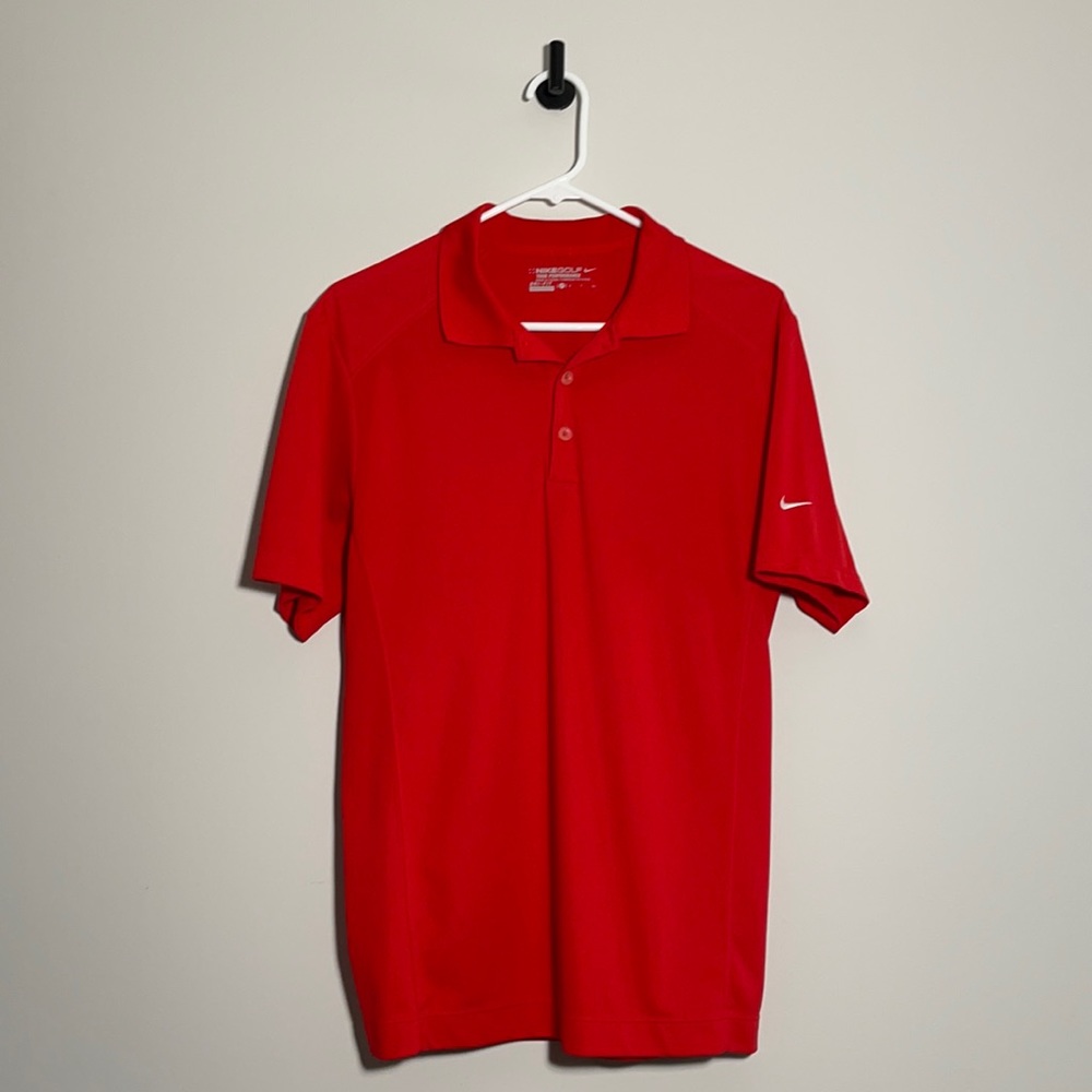 Nike dri fit golf shirt small red